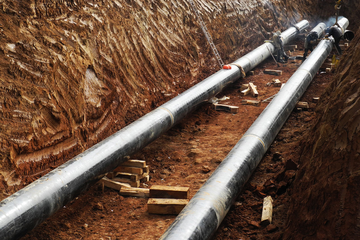 Construction site of oil pipeline