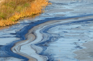 Oil slick in water