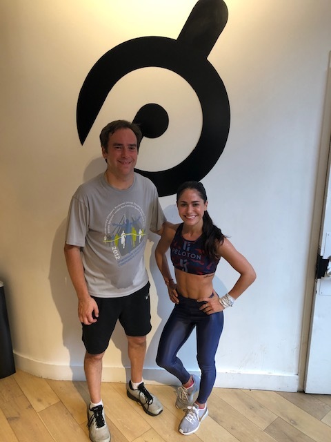 Marc W. Brown Photo: Marc W. Brown with Peloton Bike and Tread instructor, Olivia Amato, on November 5, 2019.