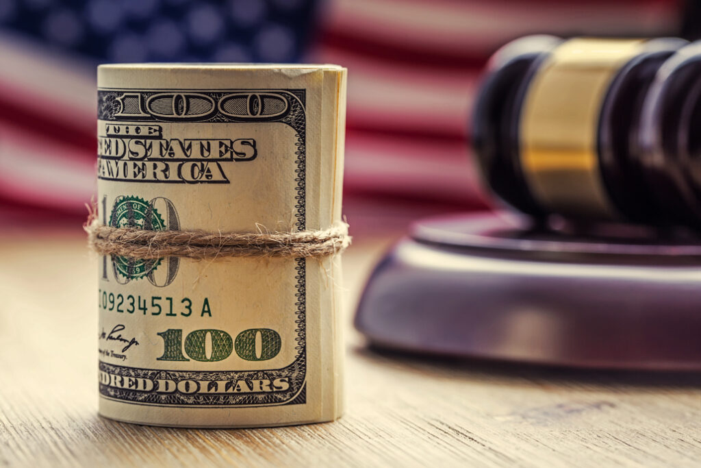 Money-wrapped by gavel