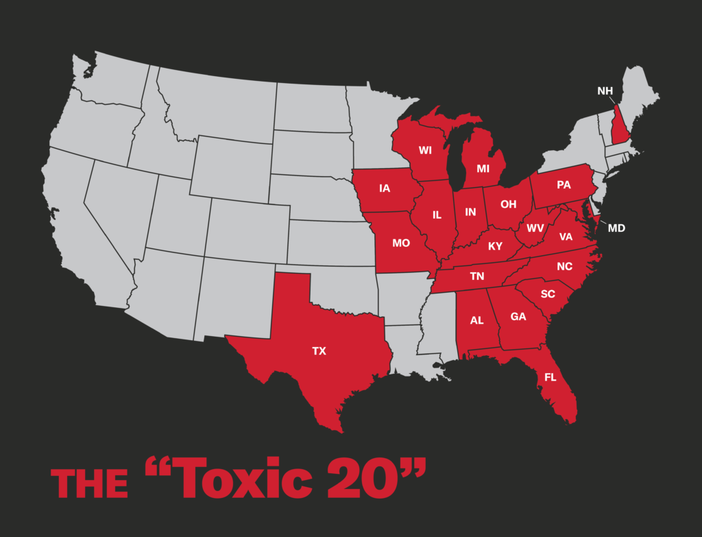 Toxic 20 States