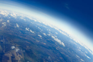 Aerial view of Planet Earth with clouds