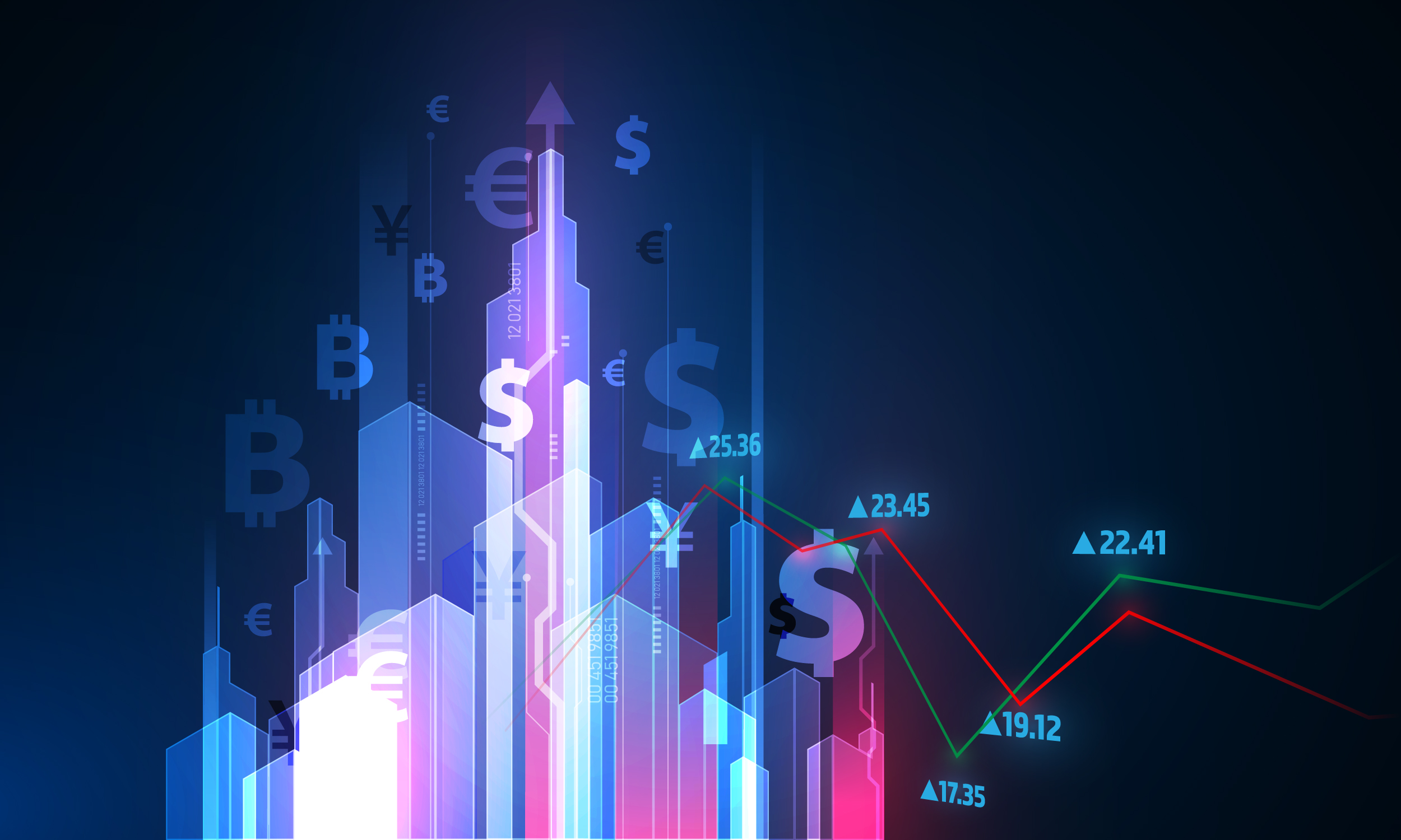crypto and regular currency symbols
