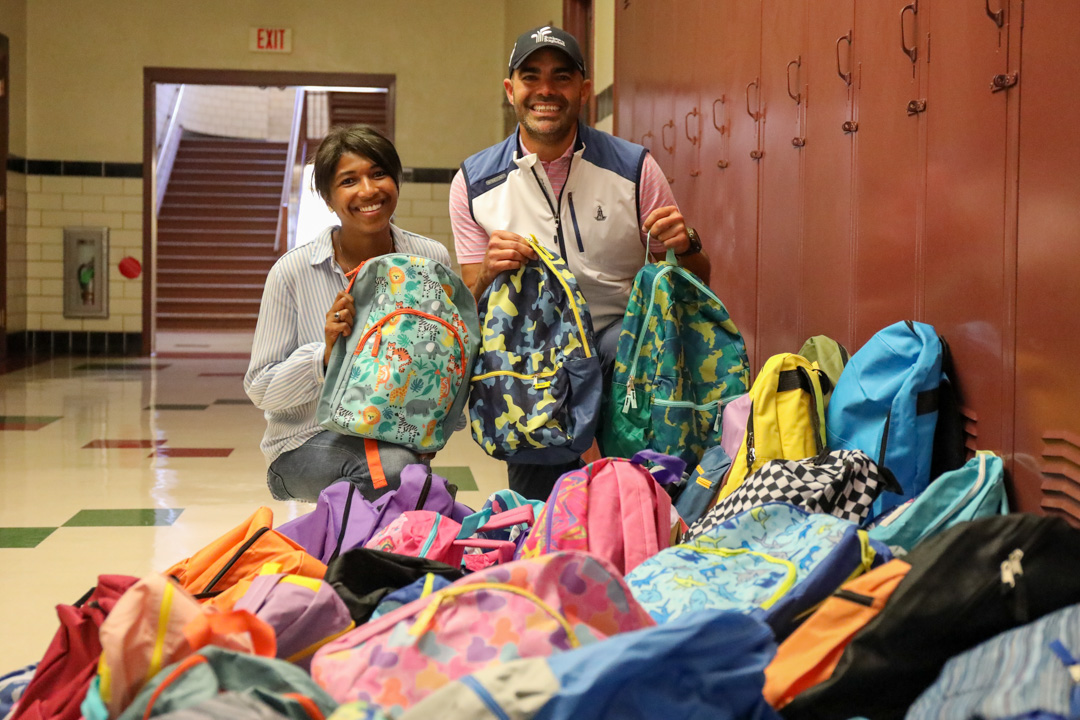 Brielynn Bell and Joe Hanna Back to School Donations