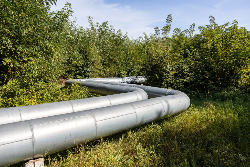 Two large pipes in the nature